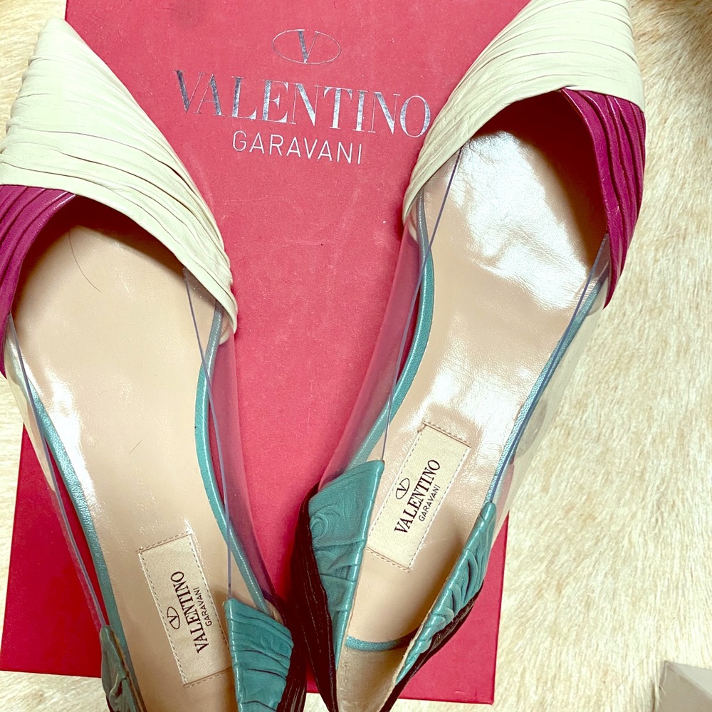 valentino Leather And Pvc Flats size 39